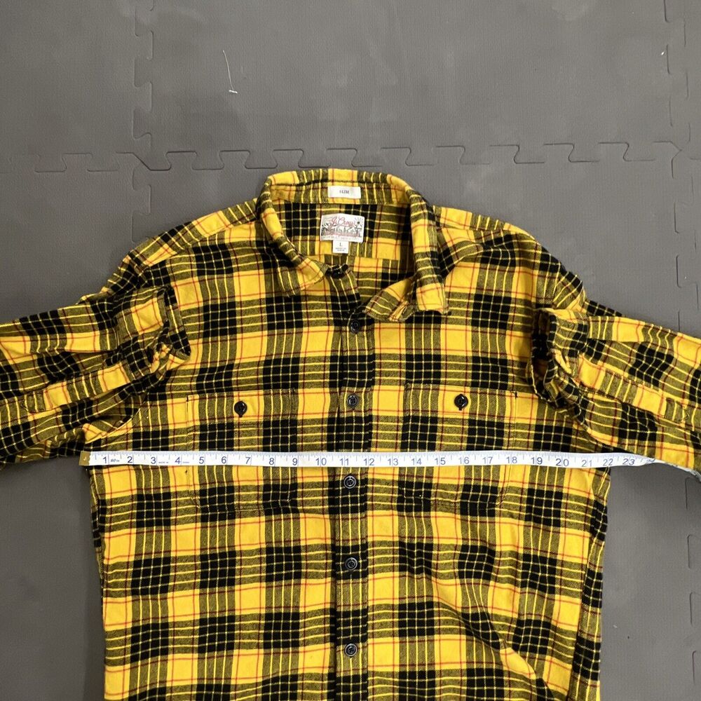 (3) J. Crew Mens Mid-Weight Flannel Shirt Plaid Button Down Slim Fit Large Chrty - Picture 9 of 16